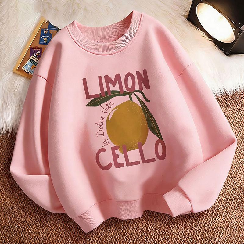 Y2k Retro Hoodie Kids Limon Cello Lemon Children's Sweatshirt Pullover Crew Neck Graphic Print Hoodie Boy/Girl Kids Hoody