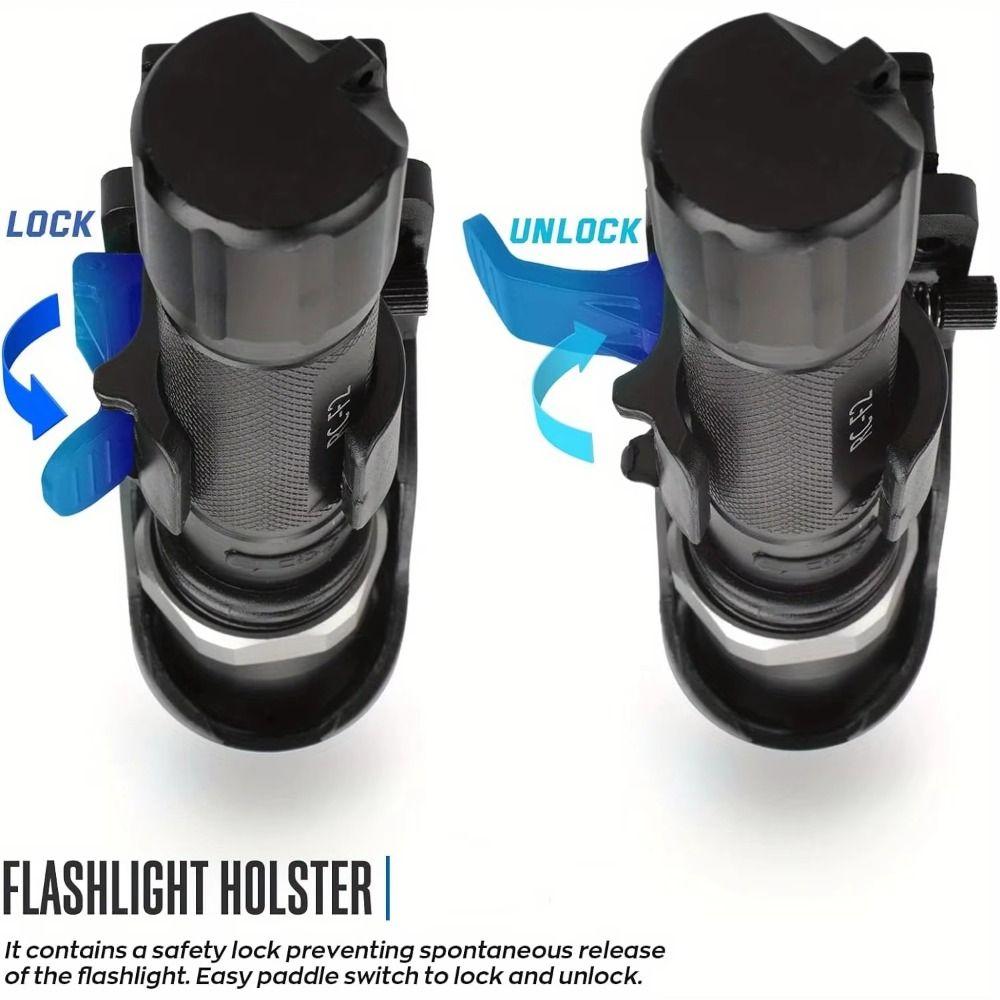 360° Rotating Flashlight Belt Holder with Lever Side Lock Flashlight Cover  Fishing