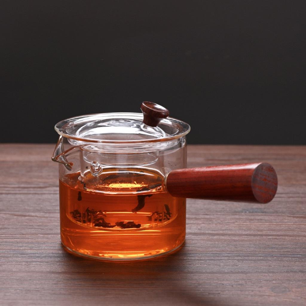 Фильтруемый Жаростойкий Утолщенный Стеклянный Чайник Высокоборосиликатное Стекло Чайник для Цветочного Чая Нагреваемый Стеклянный Чайный Сервиз