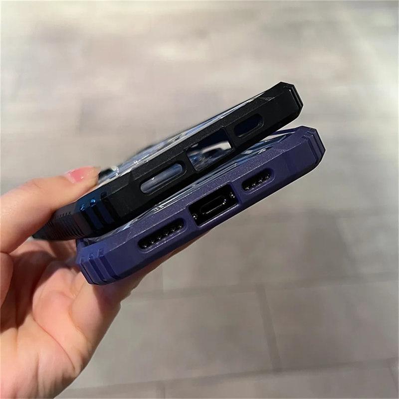 Противоударный гибридный бампер для Magsafe, магнитный чехол для беспроводной зарядки для iPhone 11, 12, 13, 14 Pro Max Plus, жесткий прозрачный чехол для телефона