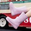 Rain Boots Simple Medium Tube Rain Shoes Women's Thickened Bottom Non-slip Water Shoes High Tube Water Boots Fashion Rubber Shoes Women