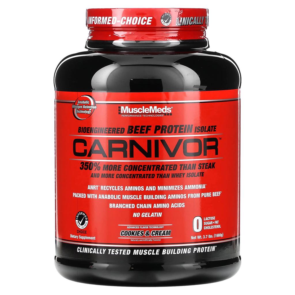 Carnivor, Bioengineered Beef Protein, Cookies & Cream, 1,680G (3.7Lb)