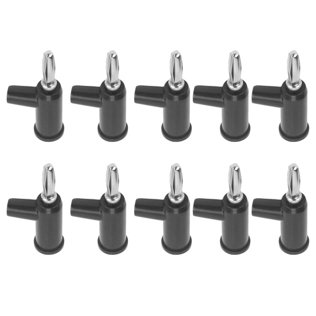 10pcs Stackable Banana Plug 4mm/0.2in Solderless Brass Standard Size Stackable Banana Connector for