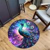 1pc home carpet peacock design non-slip rug for office decor and living room gift ideas