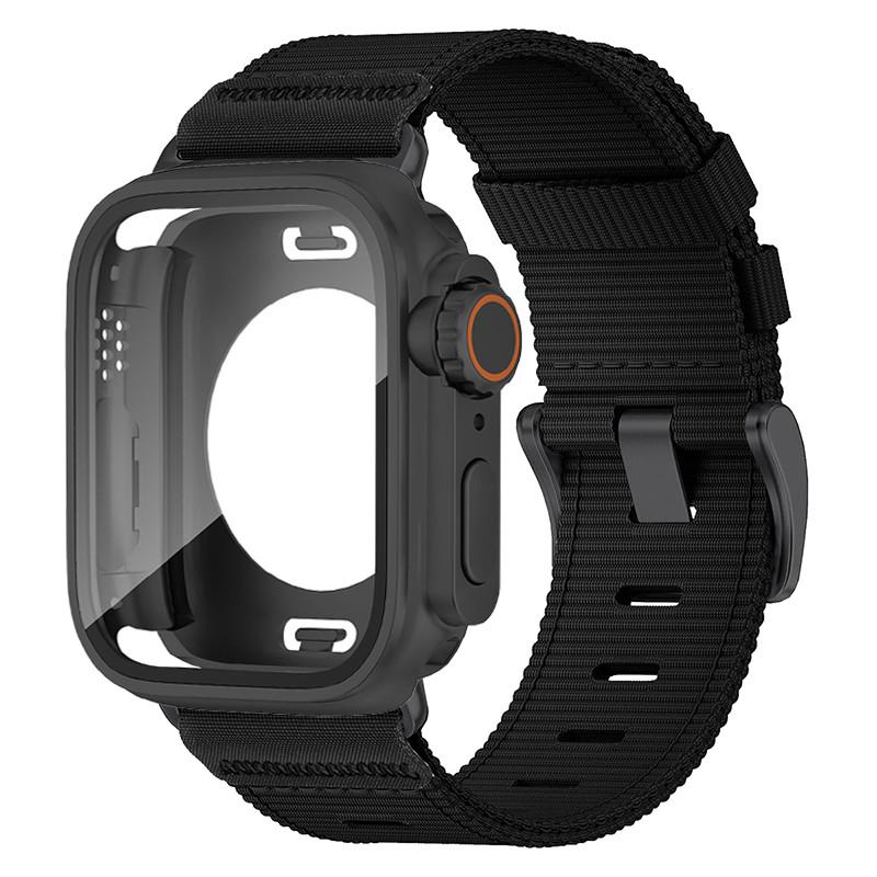 Водонепроницаемый защитный чехол + нейлоновый ремешок для Apple Watch 11 10 9 8 7 6 SE3 5 4 Для Iwatch 46мм 42мм 45 44 41 40мм Устойчивый к царапинам