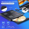 Внешний CD/DVD привод с 2 USB-портами, 2 портами Type-C и слотами для карт TF/SD. Портативный CD DVD пишущий плеер для ноутбука, настольного ПК
