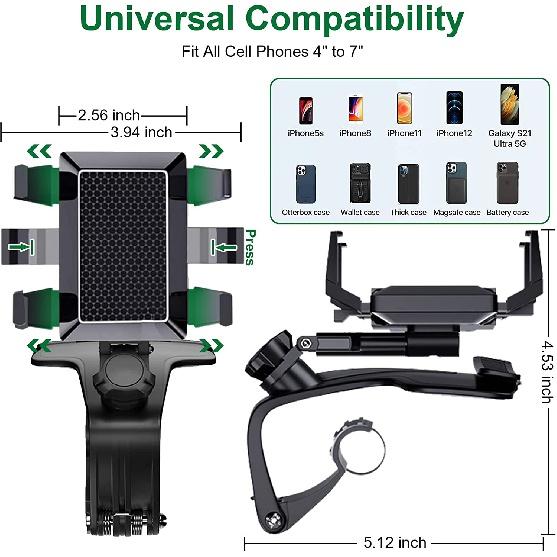Universal Dashboard Car Phone Holder 360° Rotation Mobile Phone Stands Mount Rearview Mirror Sun Visor Clip In Car GPS