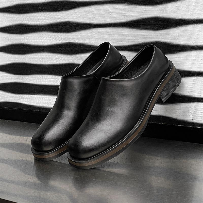 Модные мужские классические повседневные кожаные сандалии в британском стиле, удобные для улицы, с закрытым носком, полушлепанцы, на толстой подошве, противоскользящая обувь для ходьбы