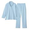 Pajamas KAIMIN NAVI Good Sleep Navi Long Sleeve Long Pants Cardboard Knit for Easy Turning In Sleep [Gunze] Women's Sax_GL4543