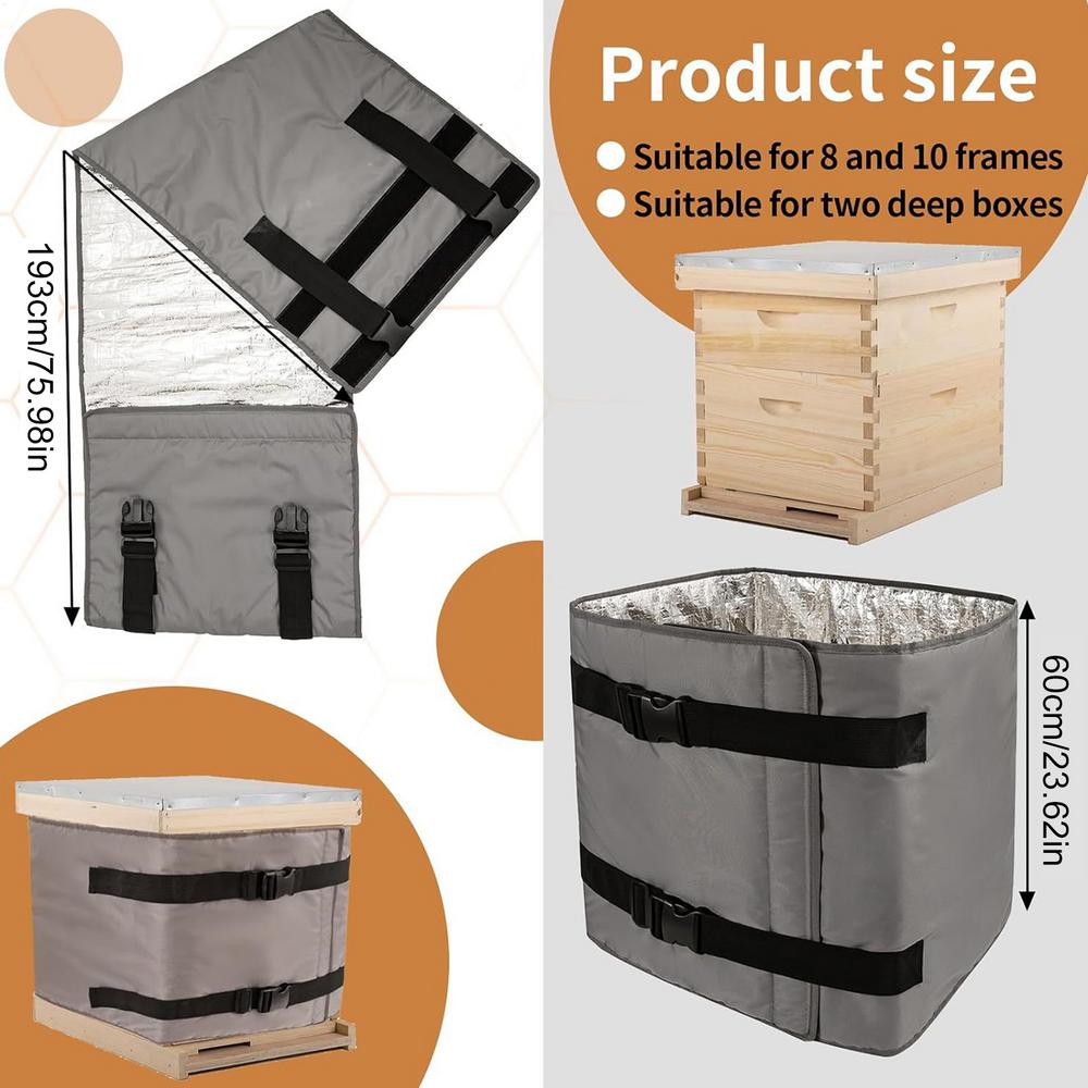 Зимняя обертка для улья 5-слойная утолщенная водонепроницаемая регулируемая накидка для улья для защиты при уличном пчеловодстве, в саду на заднем дворе