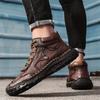 Весенне-осенние мужские высокие повседневные ботинки ручной работы кожаные ботинки ковбойские ботинки для мужчин