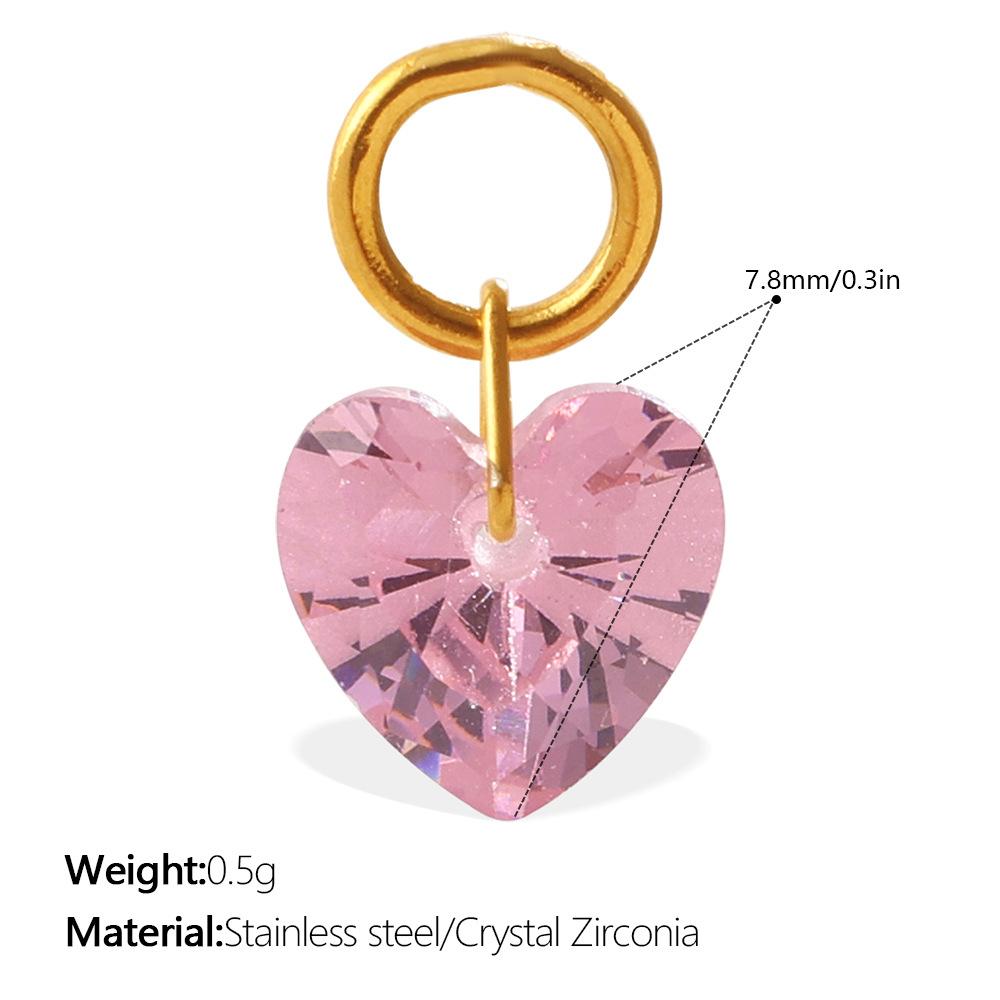Подвеска Zircon с цветным сердцем в стиле легкой роскоши, цветной DIY-шарм для браслета, ожерелья и серег