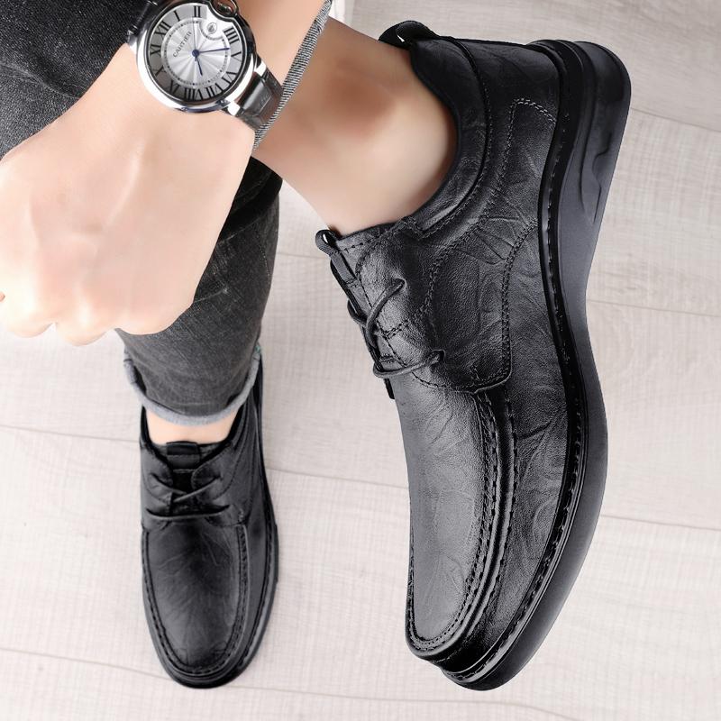 Повседневные мужские кожаные туфли из натуральной кожи высокого качества в мужском стиле для отдыха, бизнеса, вечеринок, повседневные, офисные туфли для взрослых, черные, коричневые