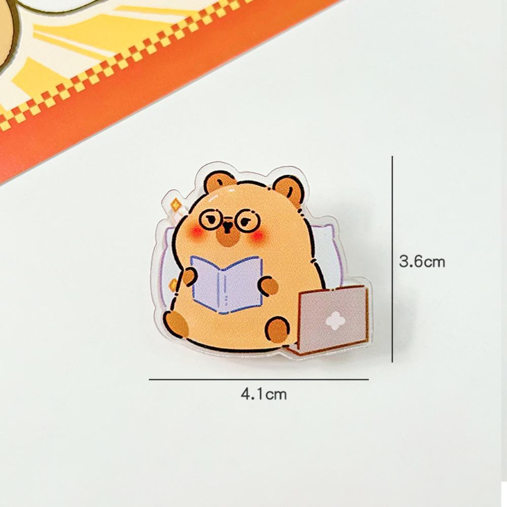 Скрепка Капибара PP Скрепка Капибара Акриловая Скрепка Зажим для Запечатывания Мультяшный Зажим для Заметок Зажим для Фото