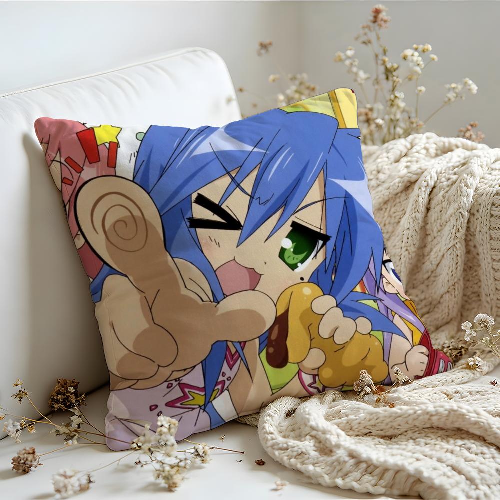 Cushion Cover Linen SkinFriendly Soft Decorative Case For Sofa Home Decor Anime LLucky Star Kkonata Pillow cover
