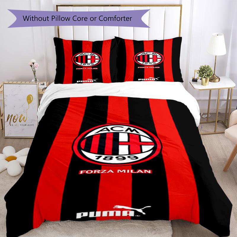 Ac Milan Bedding Set Breathable Duvet Cover With Pillowcases Home Decoration Birthday Gift