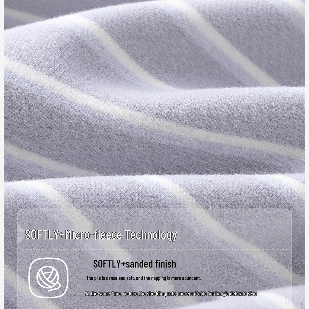 2025 Новый подростковый полосатый теплый флисовый комплект нижнего белья из бархата и хлопка с лайкрой для осени/зимы