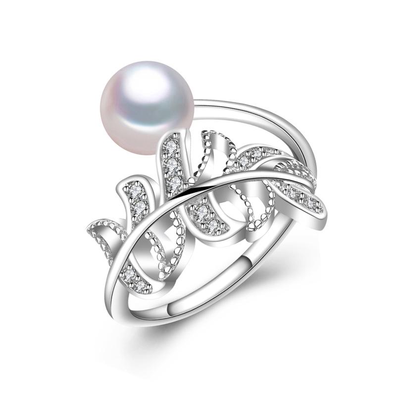 LSOOYH кольца с натуральным пресноводным жемчугом для женщин, изысканное богемное регулируемое кольцо с кубическим цирконием