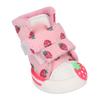 Обувь для собак Нескользящие дышащие парусиновые милые ботинки для маленьких собак с клубничным принтом Тедди Бишон