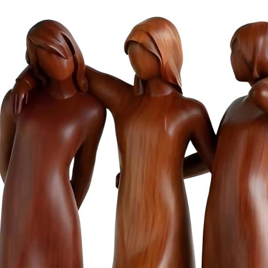 Фигурка Сестра Стоящая 2/3/4 Женщины Деревянная Скульптура Подарки Дружбы для Лучших Подруг Женщин Настольное Украшение для Гостиной Спальни Офисного Стола