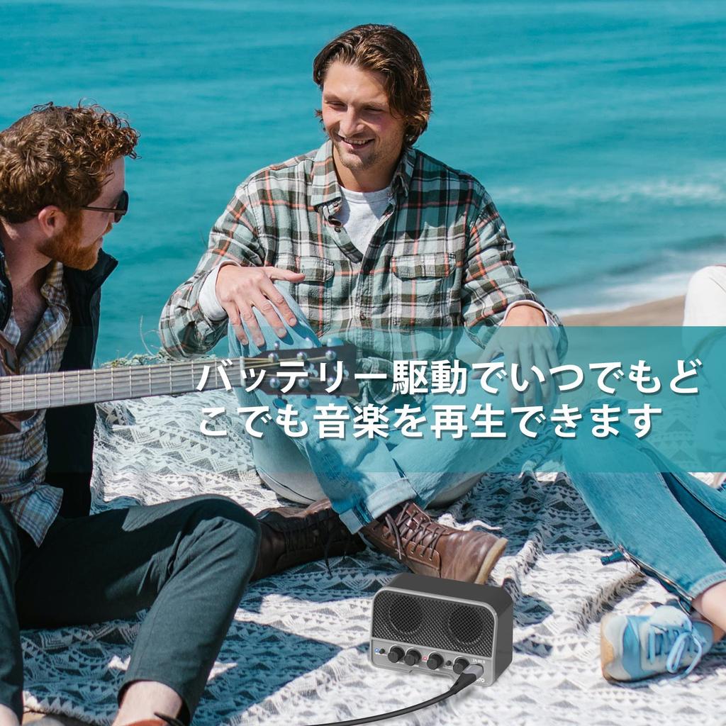 LEKATO Мини-гитара Электрогитара 2 Звука Совместимость с Наушниками Bluetooth Техническое Соответствие AUX Для Дома Японское Руководство По Эксплуатации Включено
