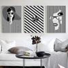 Черно-белая модная женская линия холст постер скандинавская абстрактная настенная живопись с принтом Современная картина украшение для гостиной