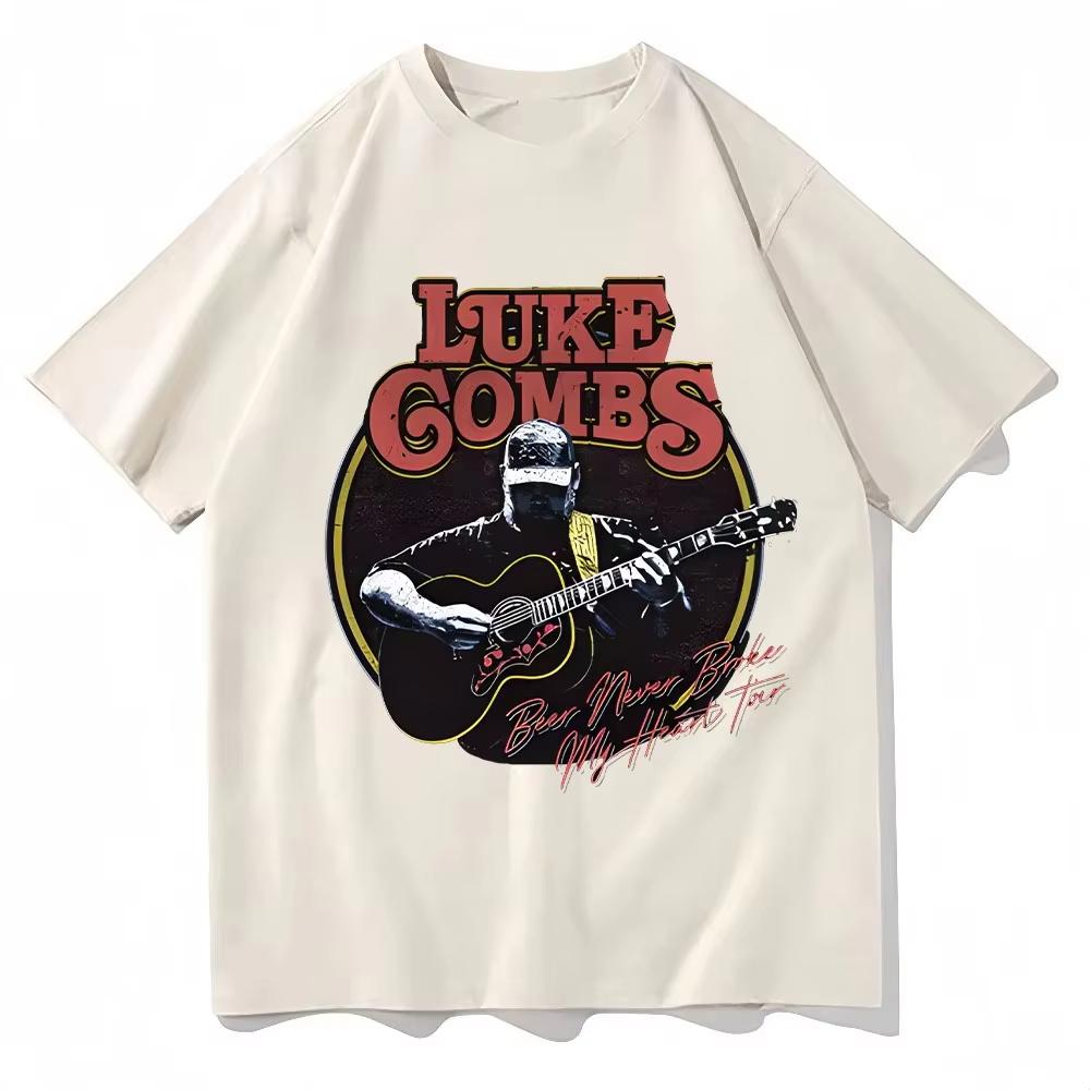 New Singer Luke Combs Print Tshirt Unisex Women Summer Short Sleeve Top pure Cotton Casual Tees Unisex Hip Hop High Quality Clothes
