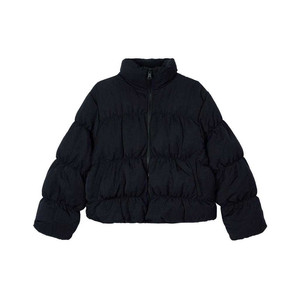 Jordan Solid Color Logo Stand Collar Long Sleeve Cotton Jacket Women Outerwear Black FB5150-010