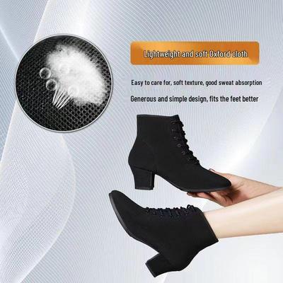 Женские туфли для латиноамериканских танцев с высоким верхом - Мягкая подошва, Износостойкие, Оксфордская ткань