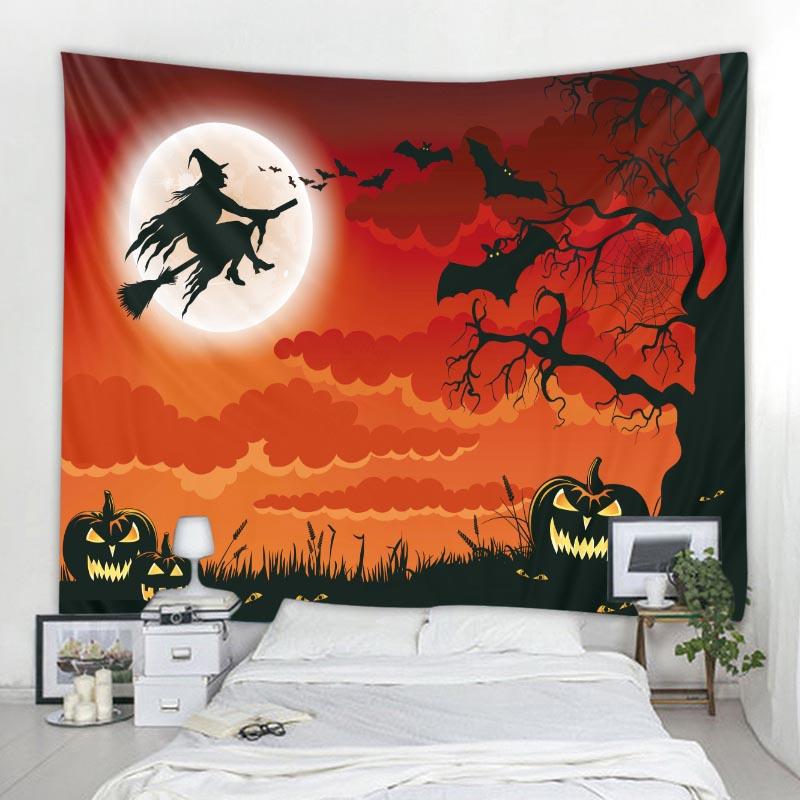 Домашний декор Хэллоуин Череп Тыква Гобелен Настенный Гобелен Сплетни Хиппи Колдовство Гобелен Украшение 230x180 см Tapiz