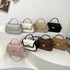 Spring Niche Design Fashionable Contrasting Color Saddle Bag Portable Shoulder Crossbody Trendy Women's Bag