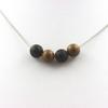 Stones and Minerals. 8 Mm Lava + Wood Bead Necklace. Stainless Steel Chain. Necklace Women, Men. Customizable Size.