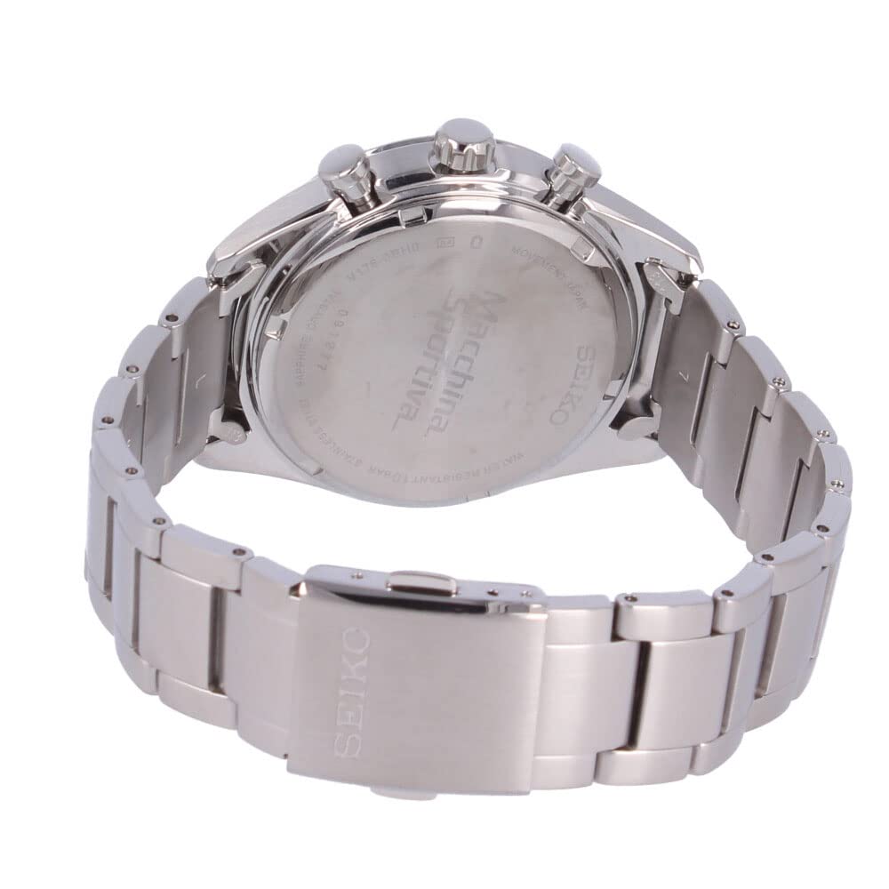 Seiko Часы мужские водонепроницаемые солнечные хронограф металл серебристо-голубой SSC801P бизнес