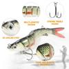 TARUOR 140mm Multi Jointed Swimbait Lifelike 8 Segment Fishing Swimbait Minnow Lures Artificial