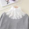 Ear Edge Pleated Fake Collar Versatile Collar Shirt Organza Decoration White Shirt For Women