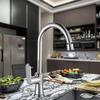 High Quality Single-Hole Brass Chrome Deck Mounted Kitchen Faucet Modern Design Classic Single Handle 1-Year Free Spare Ceramic