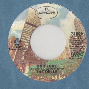7-дюймовая пластинка DELLS - Our Love / Could It Be 73909 Mercury 1977 US Soul/Funk Б/у
