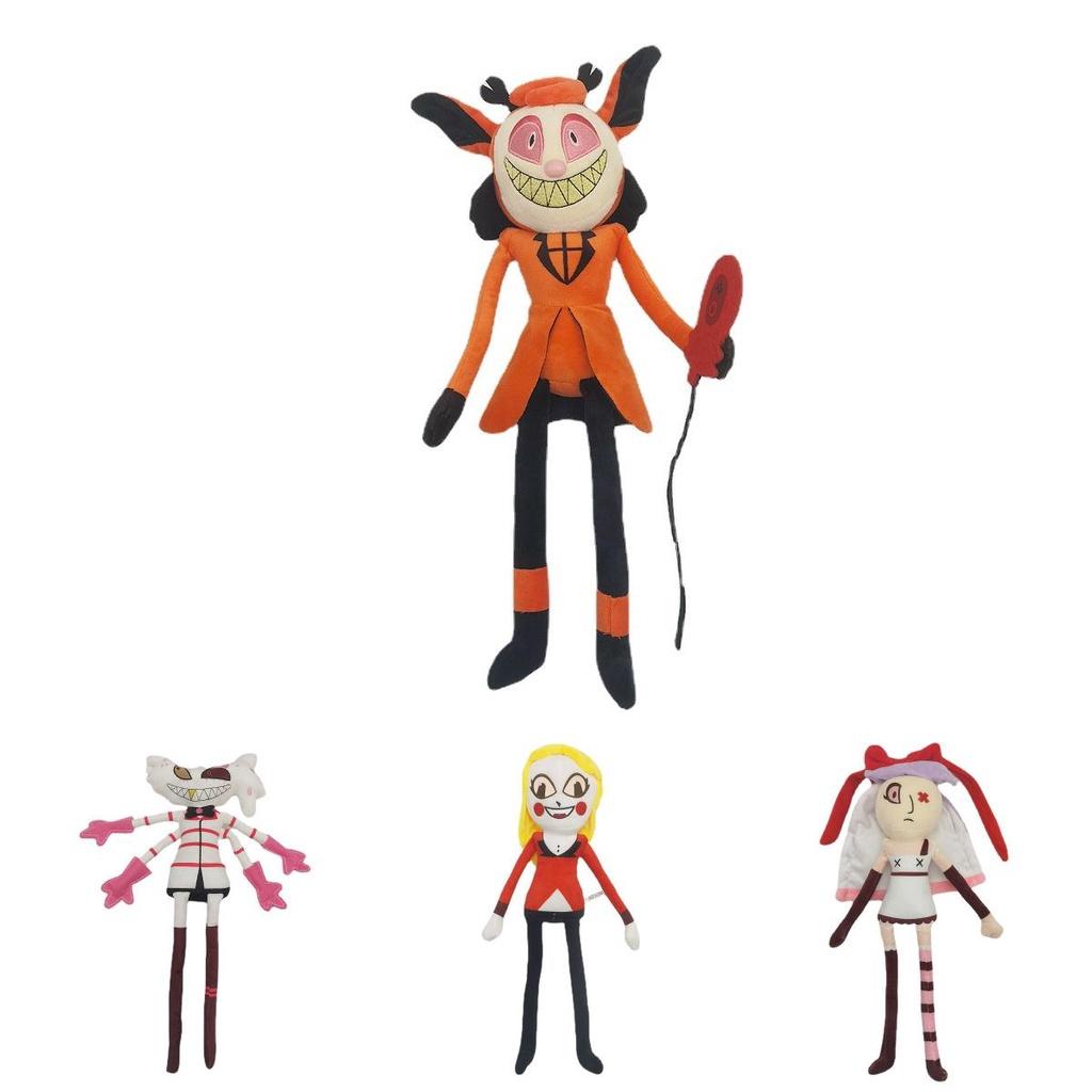 Плюшевая кукла Аластор из Отеля Хазбин из ультрамягкого короткого меха 45 см белая