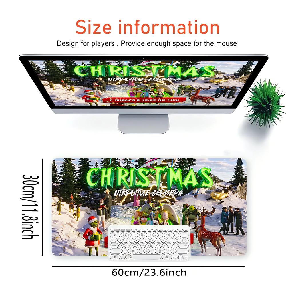 Christmas Server Launch Large Gaming Mouse Pad Nonslip Rubber Base Waterproof Desk Mat For Office Pc Laptop