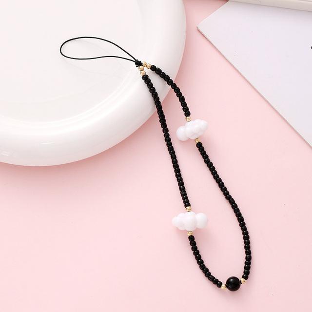 Простые облачные цветы, акриловая цепочка для телефона из бисера, ремешок ярких цветов с бантом и узлом-тюльпаном, чехол для телефона, веревка, ювелирные аксессуары для женщин