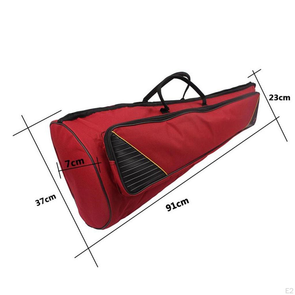 Adjustable Shoulder Strap Tenor Trombone Backpack, Padded Gig Bag for Bass