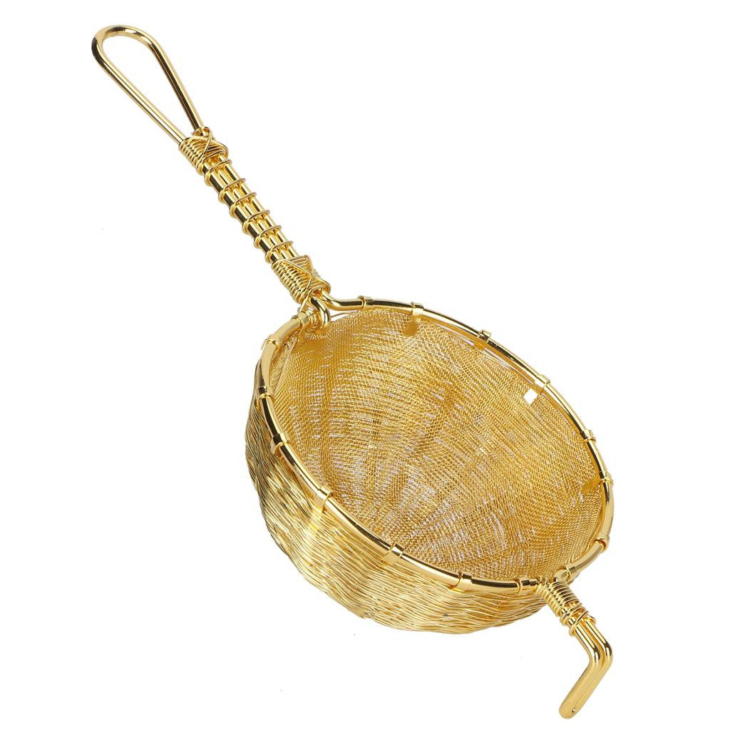 Фильтр для заваривания чая ручной работы из меди, многоразовый фильтр для чайника с длинной ручкой для заваривания чая