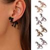 1 Pair Dinosaur Earrings Dinosaur Figure Rhinestone Eye Good Detail Realistic Dinosaur Piercing Earrings Punk Style Cool Lady Earrings