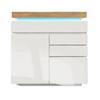 Commode - MUVOE - Buffet Brillant - 2 Portes - 3 Tiroirs - Éclairage LED