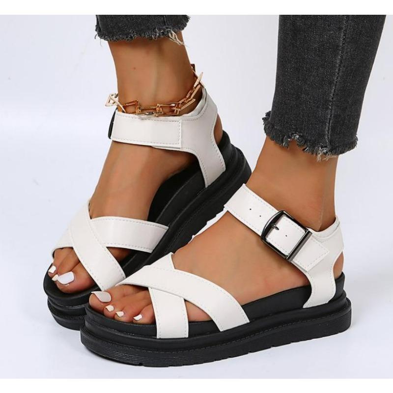 Women Summer Beach Sandals Sexy Plus Size PU Leather Shoes Fashion Comfortable Casual Non-Slip Platform Sandals