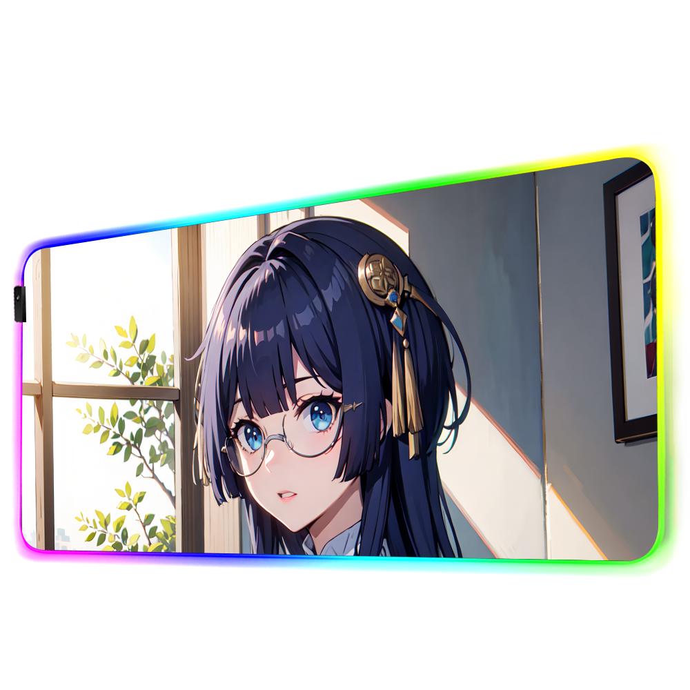 Pela honkai star Коврик для мыши RGB Игровой коврик для мыши Большой светодиодный коврик Настольный коврик для ПК Светящийся коврик для мыши Большие коврики для клавиатуры Настольный ковер С