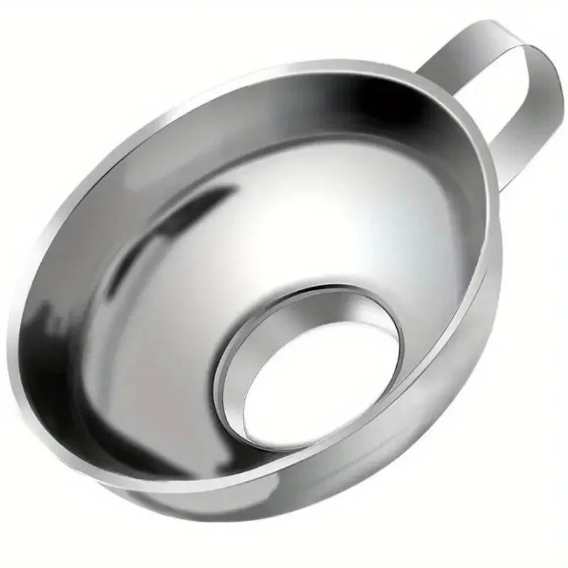 Воронка из нержавеющей стали с широким горлом, наполнитель для джема и салатной заправки, сито с ручкой, подходит для консервирования зерна, кухонный гаджет для специй