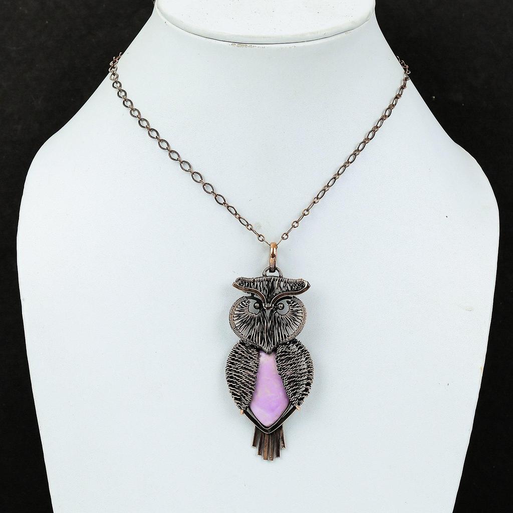 Подвеска из фосфосидеритовой проволоки, подвеска из медной проволоки, подвеска из драгоценного камня ручной работы, ювелирные изделия из фосфосидеритовой меди, уникальная подвеска в виде совы, подарок для него