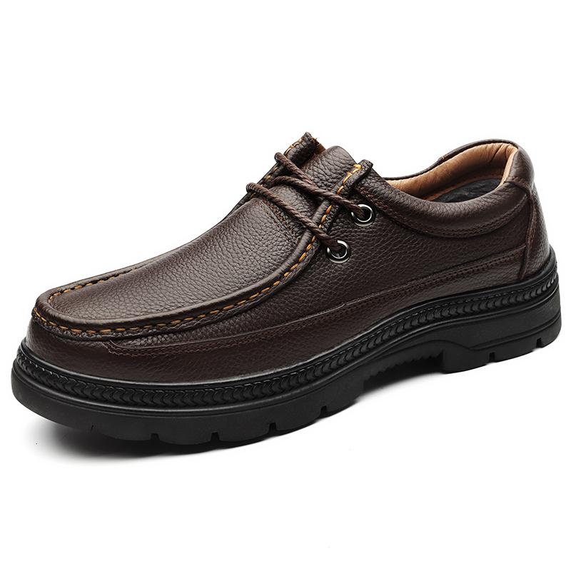 Trendy New Winter Hot Selling Cotton Shoes for Men Thick Soled Oxford Shoes for Office Business Genuine Leather Shoes for Men’s