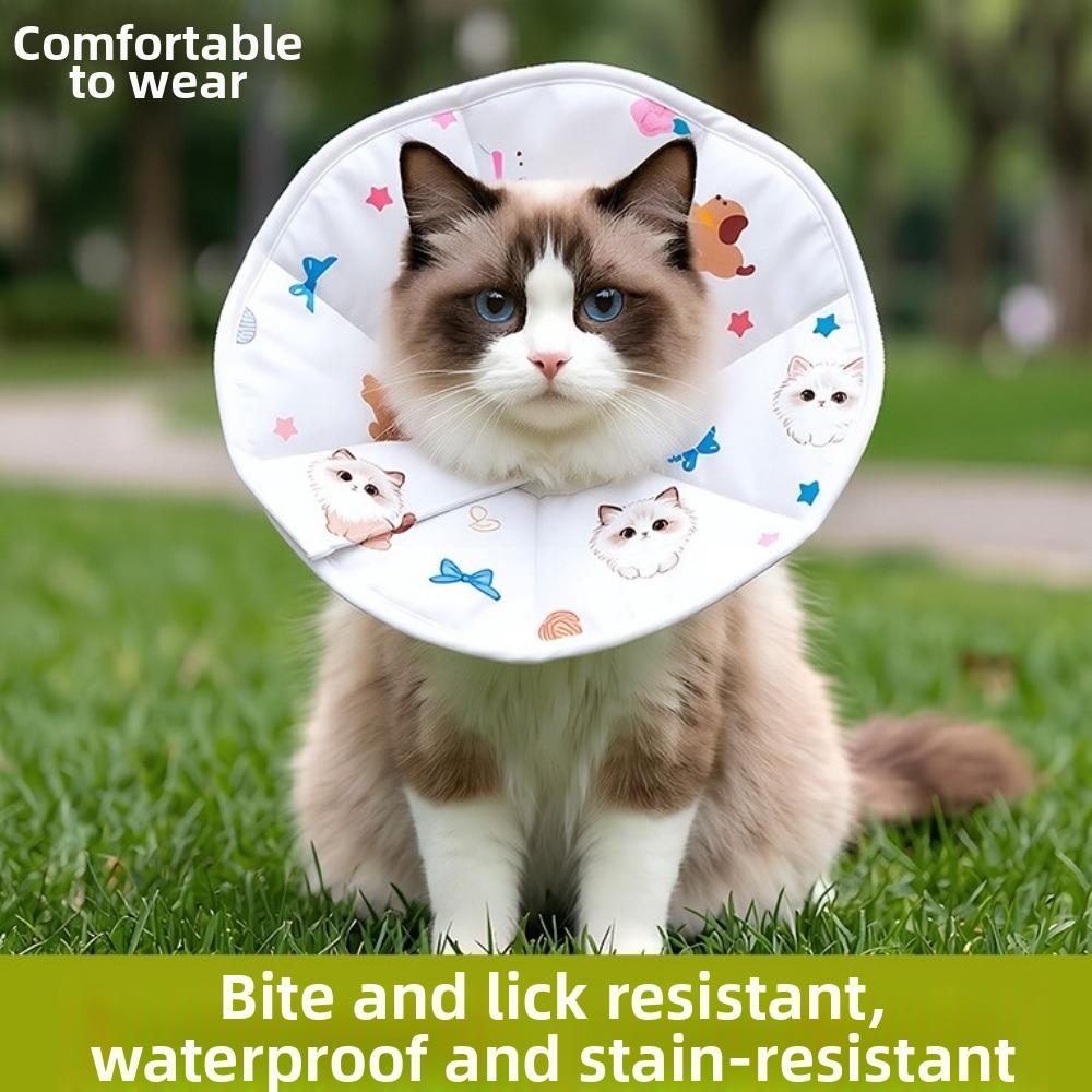Adjustable Pet Elizabethan Collar Breathable Cat Recovery Collar Pet Cone Collar Cat Dog